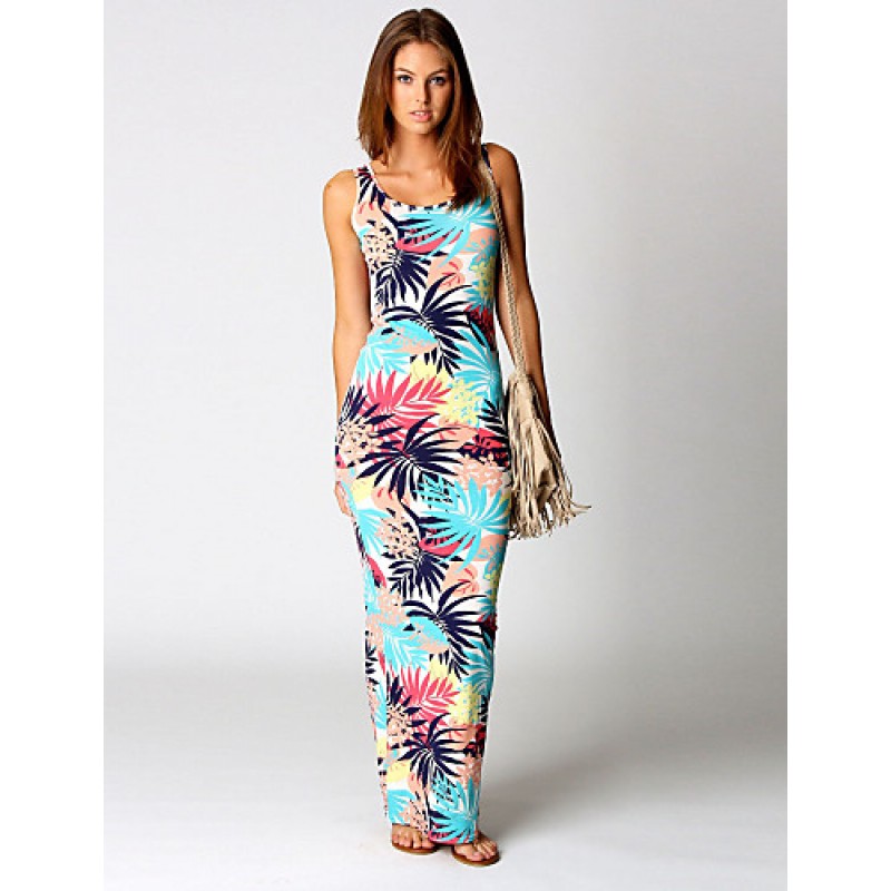 Women's Sexy/Bodycon/Beach/Casual/Print Sleeveless...