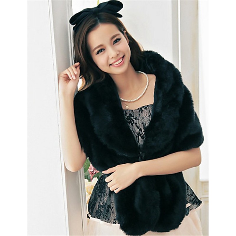 Ms fashion for autumn/winter warm imitation fur shawl Ma3 jia3 butterfly unlined upper garment