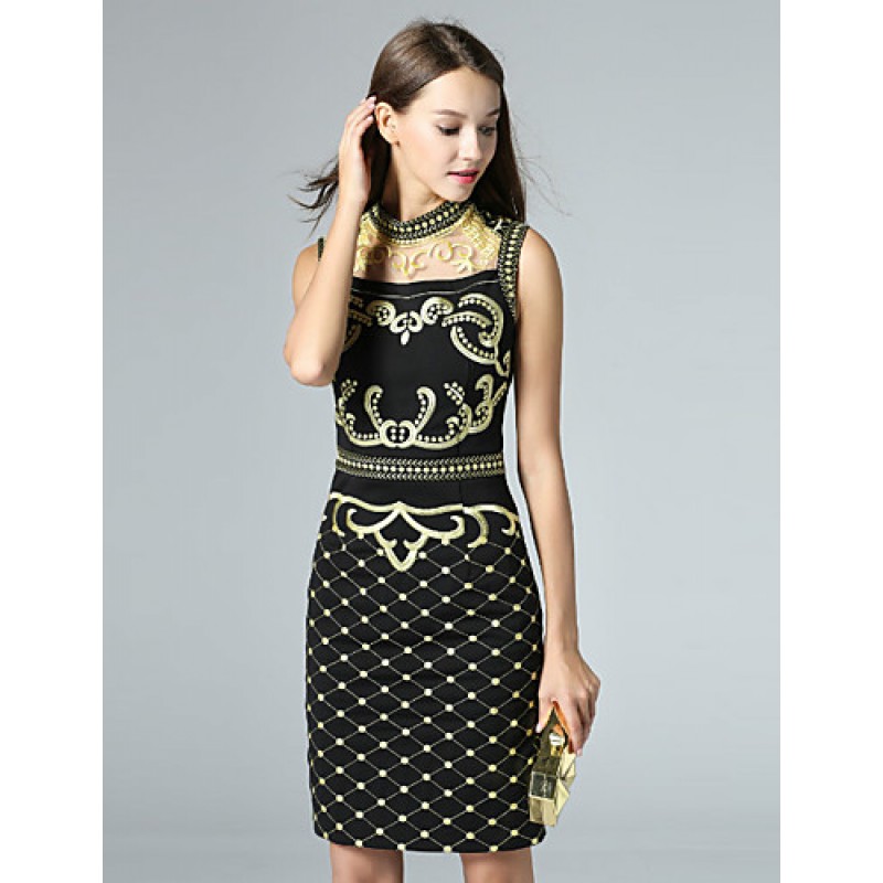  Women's Casual/Daily Sexy Shift Dress,Embroidered...