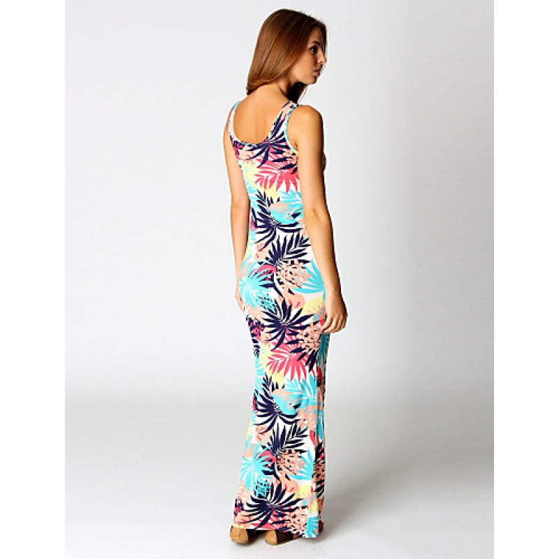 Women's Sexy/Bodycon/Beach/Casual/Print Sleeveless Maxi Dress