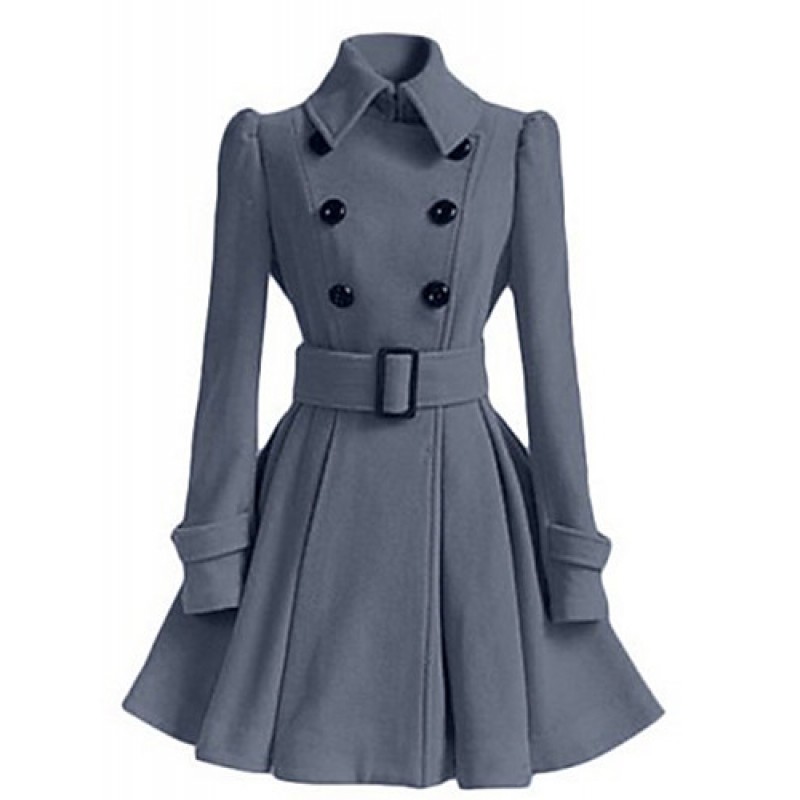 Women's Casual/Daily Vintage / Simple Coat,Solid S...