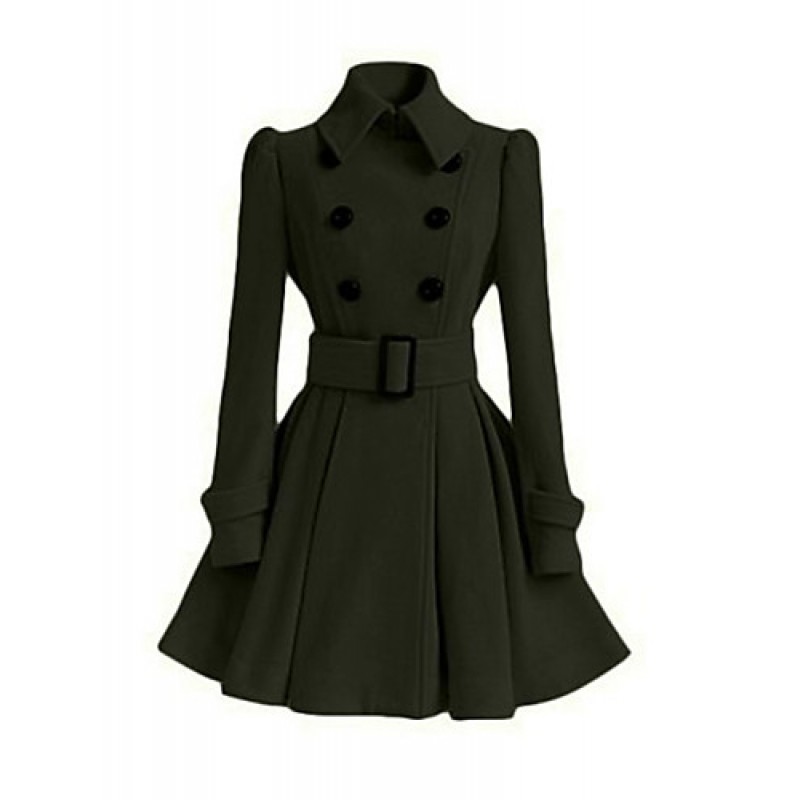 Women's Casual/Daily Vintage / Simple Coat,Solid Shirt Collar Long Sleeve Winter Others