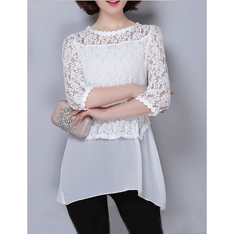 Women's Casual/Daily Street chic Fall Blouse,Solid...