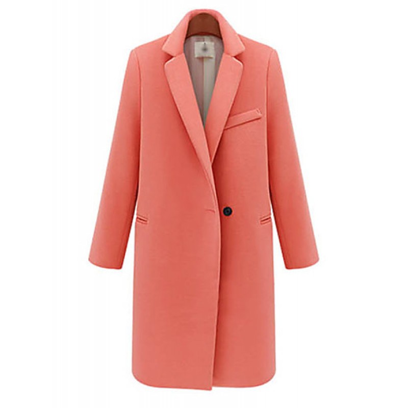 Women's Work / Casual/Daily Street chic Coat,Solid...