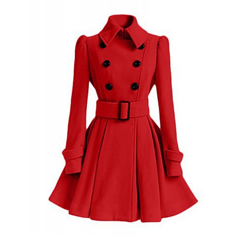 Women's Casual/Daily Vintage / Simple Coat,Solid Shirt Collar Long Sleeve Winter Others