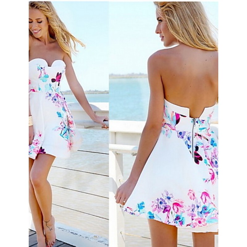 Women's Beach/Casual Sleeveless Dresses (Cotton Bl...